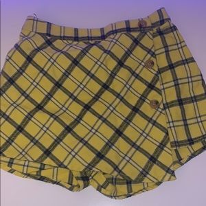 Yellow Plaid Envelope Skirt